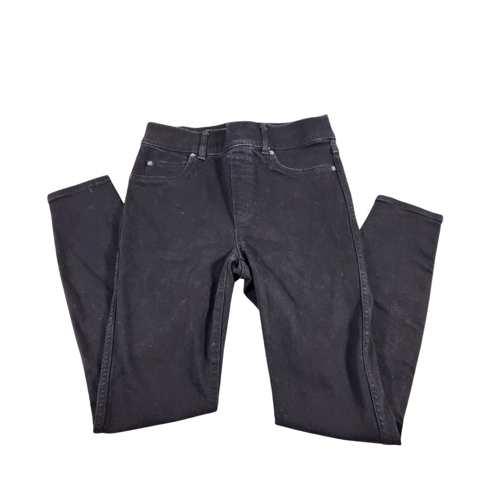 Spanx Womens Black Denim High Waisted Pull On Leggings Size Small S